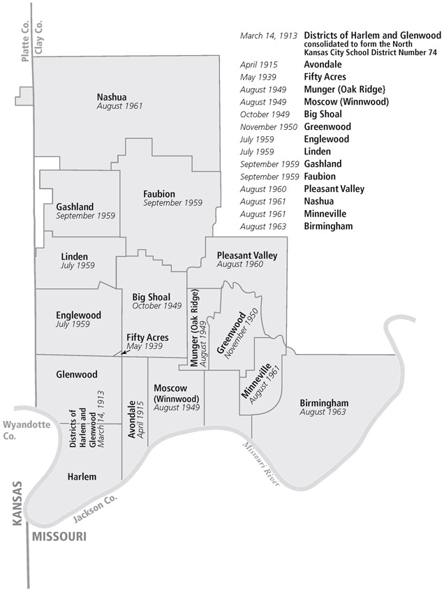 MAP 4.2 Fifty years of annexations in North Kansas City, 1913–1963