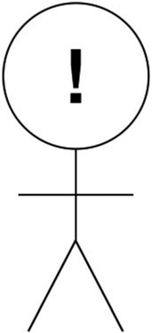 Figure 4.1 illustrates a stick figure with an exclamation point instead of a face, which is meant to depict an individual with expertise in political messaging.
