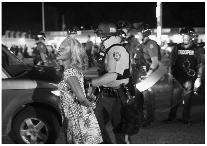 FIGURE 6.3 “Ferguson tense after shootout on anniversary of Michael Brown’s Death,” August 9, 2015. Getty Images. Photo by Scott Olson.