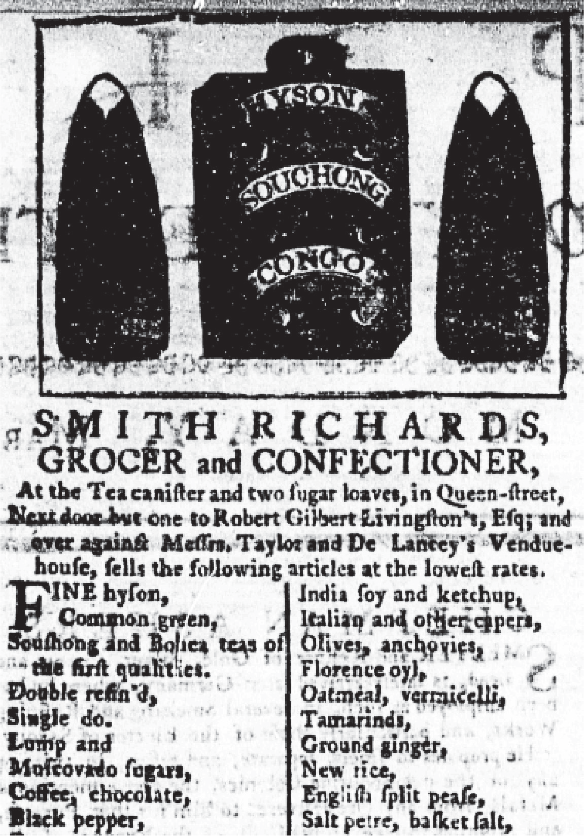 A litany-style advertisement with a logo prominently atop.