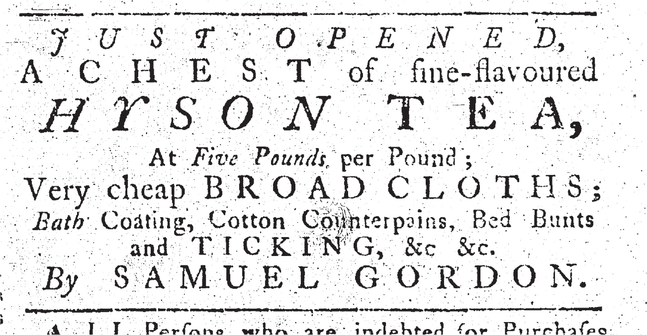 An ad showing tea prominently.