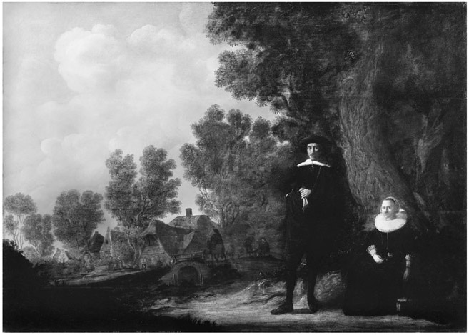 Figure 5. A painting of Samuel Bayard and Anna Stuyvesant, portraying them under the shade of a tree on their lands at Alphen-on-Rhine in the Netherlands.