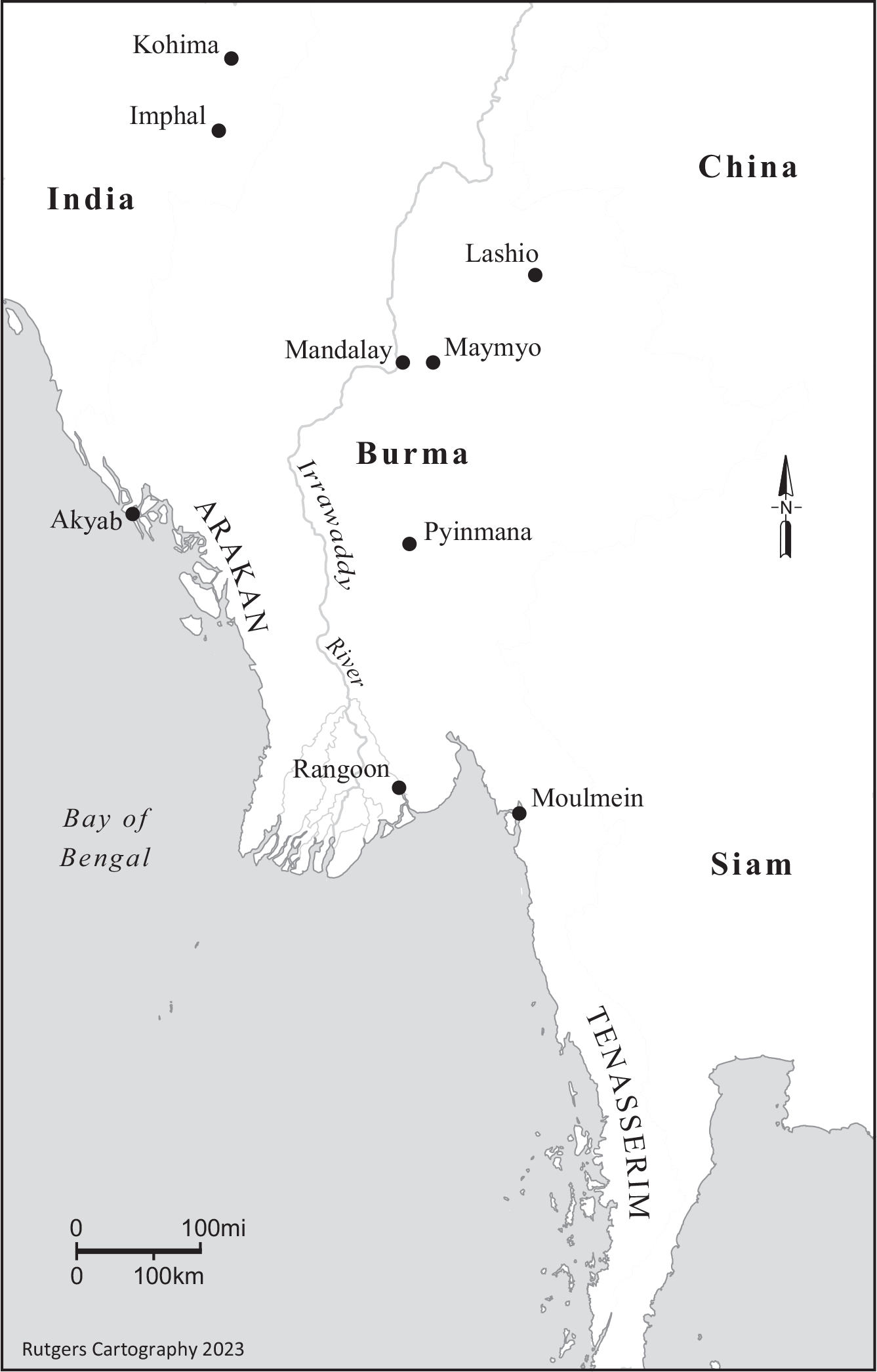 A map of Colonial Burma.