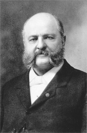 Figure 4.11. Anthony Comstock, sporting mustache and abundant side whiskers, stares resolutely forward in a portrait photograph.