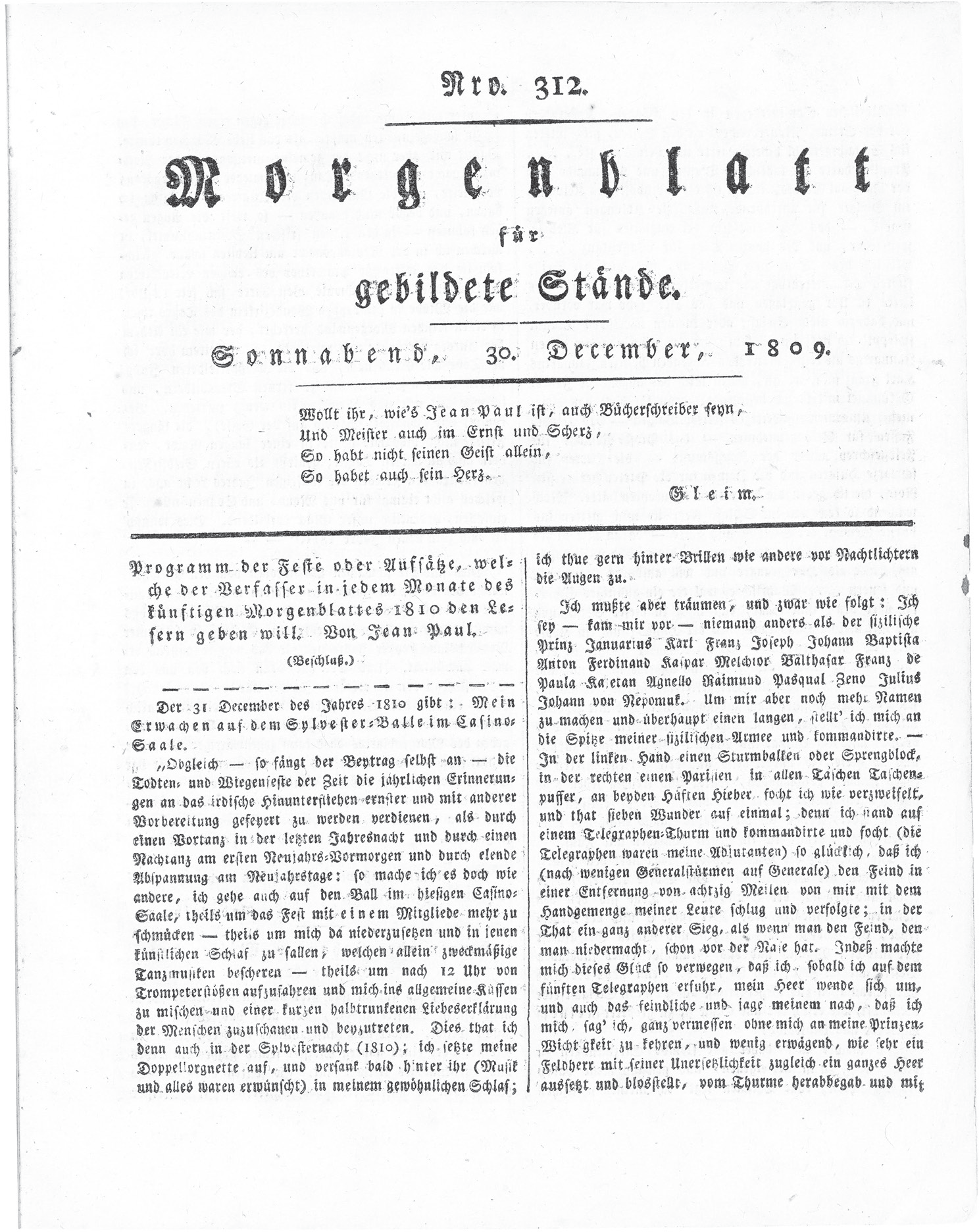 Figure 4.2. A page from the journal Das Morgenblatt für gebildete Stände.