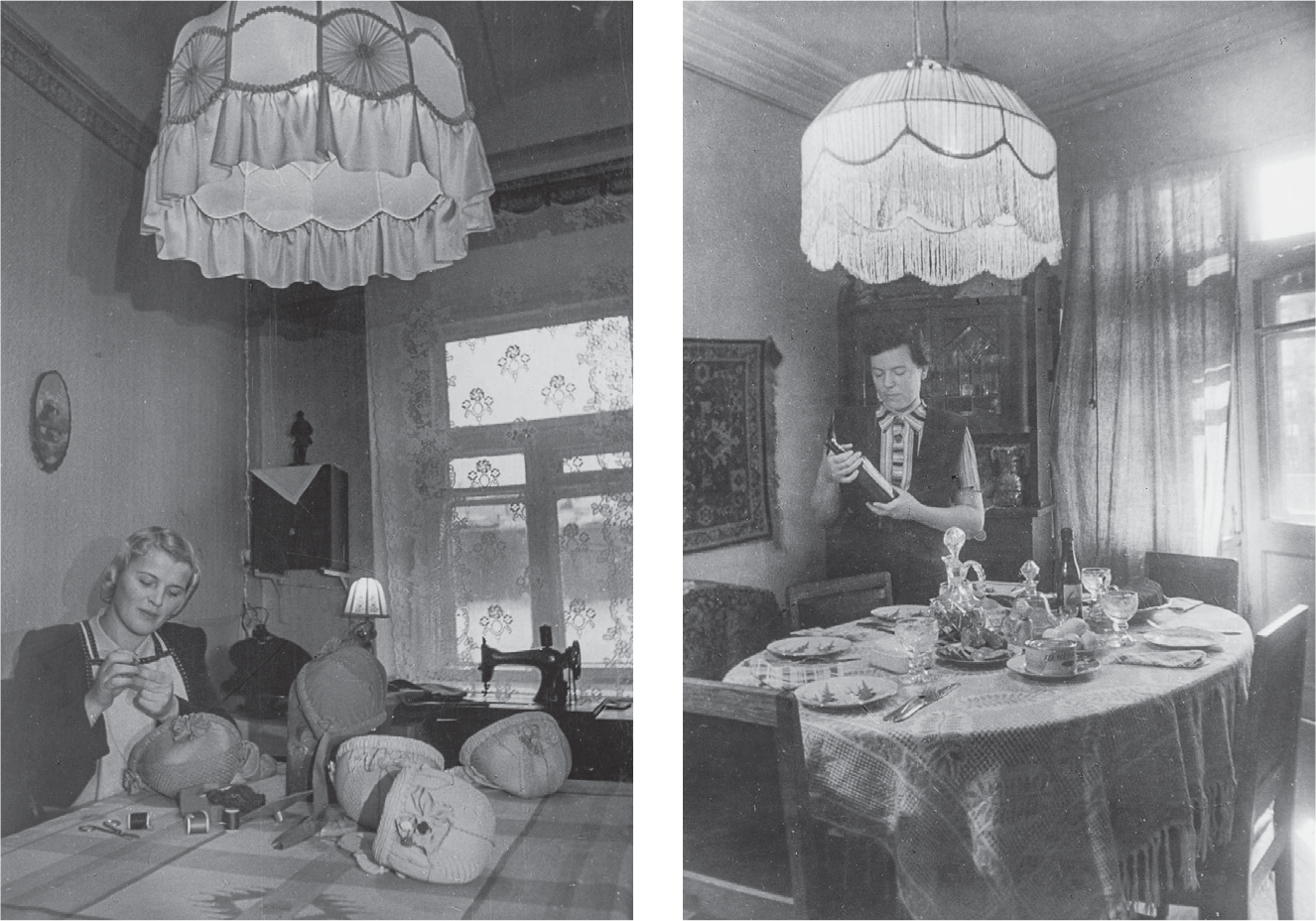 Archival photographs of domestic space and furniture use in the 1940s and 1950s.
