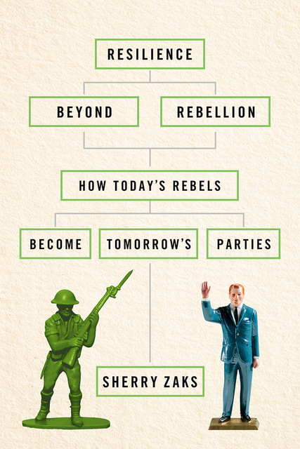 White cover featuring a toy soldier juxtaposed with a toy politician